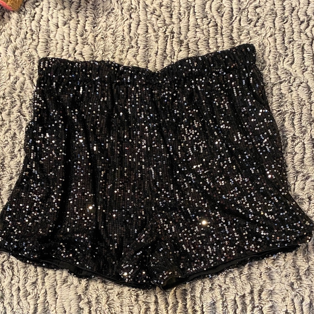 Black Sequin Shorts